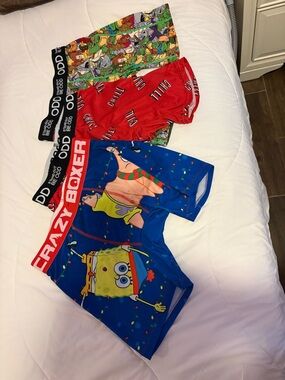 Crazy Boxer SpongeBob & Novelty Boxer ODD Briefs - Blue & Red & Multicolor